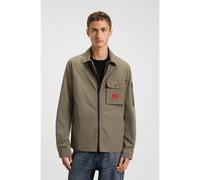 HUGO Sovracamicia in tela di misto cotone con zip ed etichetta con logo - Style Emmond, 50482701 Grigio L