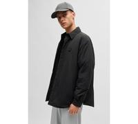 HUGO Sovracamicia oversize imbottita con targhetta con logo scomposto - Style Ellisoe, 50534283 Nero S