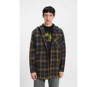 HUGO Sovracamicia oversize in cotone a quadri con cappuccio - Style Ebhood, 50545262 Verde a motivi XXL