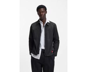 HUGO Sovracamicia oversize in tela di misto cotone - Style Evalom, 50556274 Nero M