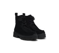 HUGO Stivali stringati in pelle scamosciata con targhetta con logo rimovibile - Style Kris_DrbBootie_SD, 50552733 Nero 41