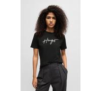 HUGO T-shirt a girocollo in cotone con stampa della stagione - Style Damacia_3, 50535491 Nero XS