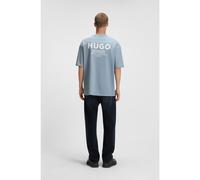 HUGO T-shirt con vestibilità comoda in cotone con grafica con logo sulla parte posteriore - Style Nalono, 50509776 Celeste L