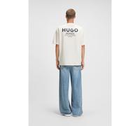HUGO T-shirt con vestibilità comoda in cotone con grafica con logo sulla parte posteriore - Style Nalono, 50509776 Bianco L