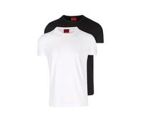 HUGO Maglietta 'Round' nero / bianco, Taglia XL