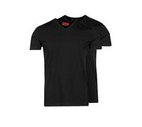 HUGO T-shirt in cotone elasticizzato con scollo a V in confezione da due - Style HUGO-V, 50325417 Nero XXL