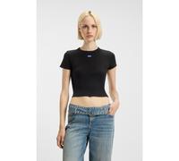 HUGO T-shirt cropped slim fit in cotone elasticizzato - Style Baby Tee_B, 50510749 Nero XXS