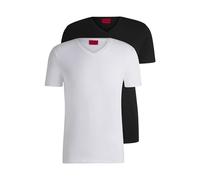 HUGO T-shirt da uomo V Two con scollo a V in jersey elasticizzato, A fantasia., M