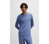 HUGO T-shirt del pigiama in misto cotone con lavorazione a nido d'ape - Style Austin LS Shirt, 50532022 Blu L