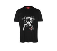 HUGO T-shirt in jersey di cotone con stampa con cane - Style Dubrox, 50553779 Nero M