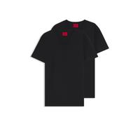 HUGO T-shirt in cotone elasticizzato con scollo a V in confezione da due - Style HUGO-V, 50325417 Nero S