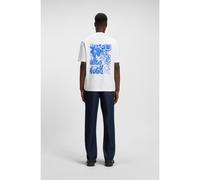 HUGO T-shirt in jersey di cotone con grafica con logo Happy HUGO - Style Nieros_HD_003, 50562556 Bianco S