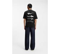 HUGO T-shirt in jersey di cotone con grafica ispirata al mare - Style Nofishix, 50554370 Nero M