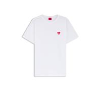 HUGO T-shirt in jersey di cotone con logo a forma di cuore - Style Damacia_6, 50562145 Bianco XL