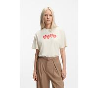 HUGO T-shirt in jersey di cotone con logo a forma di cuore - Style Vintage Tee_22, 50561164 Bianco S