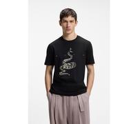 HUGO T-shirt in jersey di cotone con logo distanziato - Style Discorb, 50557672 Nero M