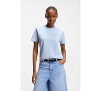 HUGO T-shirt in jersey di cotone con logo scritto a mano ricamato - Style Damacia_7, 50561233 Celeste XL