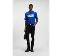 HUGO T-shirt in jersey di cotone con logo stampato blu - Style Nico, 50522376 Blu M
