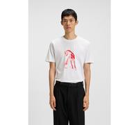 HUGO T-shirt in jersey di cotone con stampa cane - Style Didug, 50548557 Bianco S