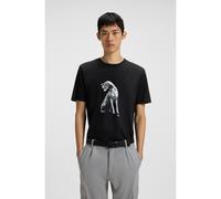 HUGO T-shirt in jersey di cotone con stampa cane - Style Didug, 50548557 Nero S