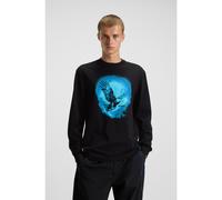 HUGO T-shirt in jersey di cotone con stampa con l’aquila - Style Nagtox, 50549135 Nero M