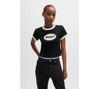 HUGO T-shirt in jersey di cotone con stampa grafica della stagione - Style Dalia_B, 50527658 Nero XS