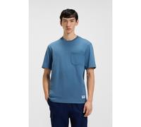 HUGO T-shirt in jersey di cotone con tasca applicata ed etichetta con logo - Style Nestite, 50549108 Blu S