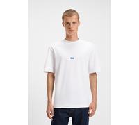 HUGO T-shirt in jersey di cotone con toppa con logo blu - Style Nieros, 50509991 Bianco M