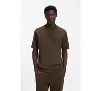 HUGO T-shirt in jersey di cotone con toppa con logo blu - Style Nieros, 50509991 Marrone scuro XL