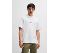 HUGO T-shirt in jersey di cotone con toppa con logo - Style Nieros, 50509991 Bianco XS