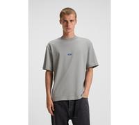 HUGO T-shirt in jersey di cotone con toppa con logo - Style Nieros, 50509991 Grigio chiaro S
