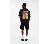 HUGO T-shirt oversize in cotone con grafica di motociclista e rose - Style Domans, 50564642 Nero L