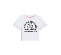 HUGO T-shirt per bambini in cotone con grafica ispirata alla boxe - Style G00496/10P08A, G00496 Bianco 114