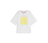 HUGO T-shirt per bambini in cotone con logo con fiamme - Style G00338/10P04A, G00338 Bianco 138