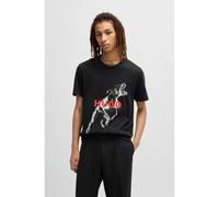 HUGO T-shirt regular in cotone con grafica con animale - Style Deyladec, 50530607 Nero L