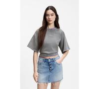 HUGO T-shirt relaxed fit in spugna di cotone con logo goffrato - Style Dorlina_B_1, 50559463 Grigio chiaro L