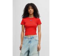 HUGO T-shirt slim fit in cotone elasticizzato con targhetta con logo - Style Baby Tee_B, 50510749 Arancione L