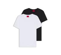 HUGO T-shirt slim fit in cotone elasticizzato in confezione da due - Style HUGO-Round, 50325440 Bianco / Nero XL