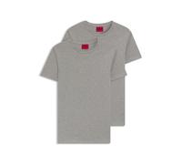 HUGO T-shirt slim fit in cotone elasticizzato in confezione da due - Style HUGO-Round, 50325440 Grigio chiaro L