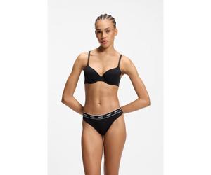 HUGO Tanga in cotone elasticizzato con dettagli logo in confezione da tre - Style TRIPLET THONG DESIGN, 50545703 A disegni XS