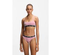 HUGO Tanga in cotone elasticizzato con elastico in vita con logo in confezione da tre - Style TRIPLET THONG STRIPE, 50545680 Bianco / Rosa XL