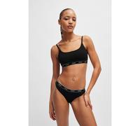 HUGO Tanga in cotone elasticizzato con elastico in vita con logo ripetuto - Style THONG STRIPE PYP, 50510622 Nero XXL
