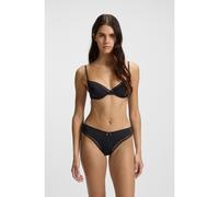 HUGO Tanga in microfibra elasticizzata con rifinitura in pizzo - Style THONG UNIQUE, 50545732 Nero L