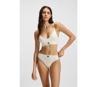 HUGO Tanga in misto modal senza cuciture in jacquard a coste - Style THONG SEAMLESS, 50545746 Bianco L