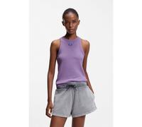 HUGO Top a canotta in cotone elasticizzato con etichetta con logo blu - Style Easy Tank_B, 50508857 Lilla XS