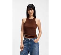 HUGO Top a canotta in cotone elasticizzato con etichetta con logo blu - Style Easy Tank_B, 50508857 Marrone L