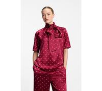 HUGO Top a pois in satin elasticizzato con sciarpa rimovibile - Style Caena-1, 50568520 A disegni 48