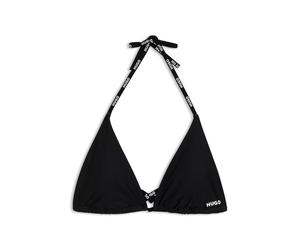 HUGO Top bikini a triangolo con lacci con logo - Style PURE TRIANGLE, 50555596 Nero L