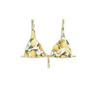 HUGO Top bikini a triangolo stampato con ciondolo con logo impilato - Style FANCY_triangle, 50561313 Giallo a motivi XS