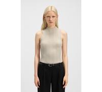 HUGO Top con collo a lupetto e coste irregolari - Style Sarepilk, 50542597 Beige chiaro XS